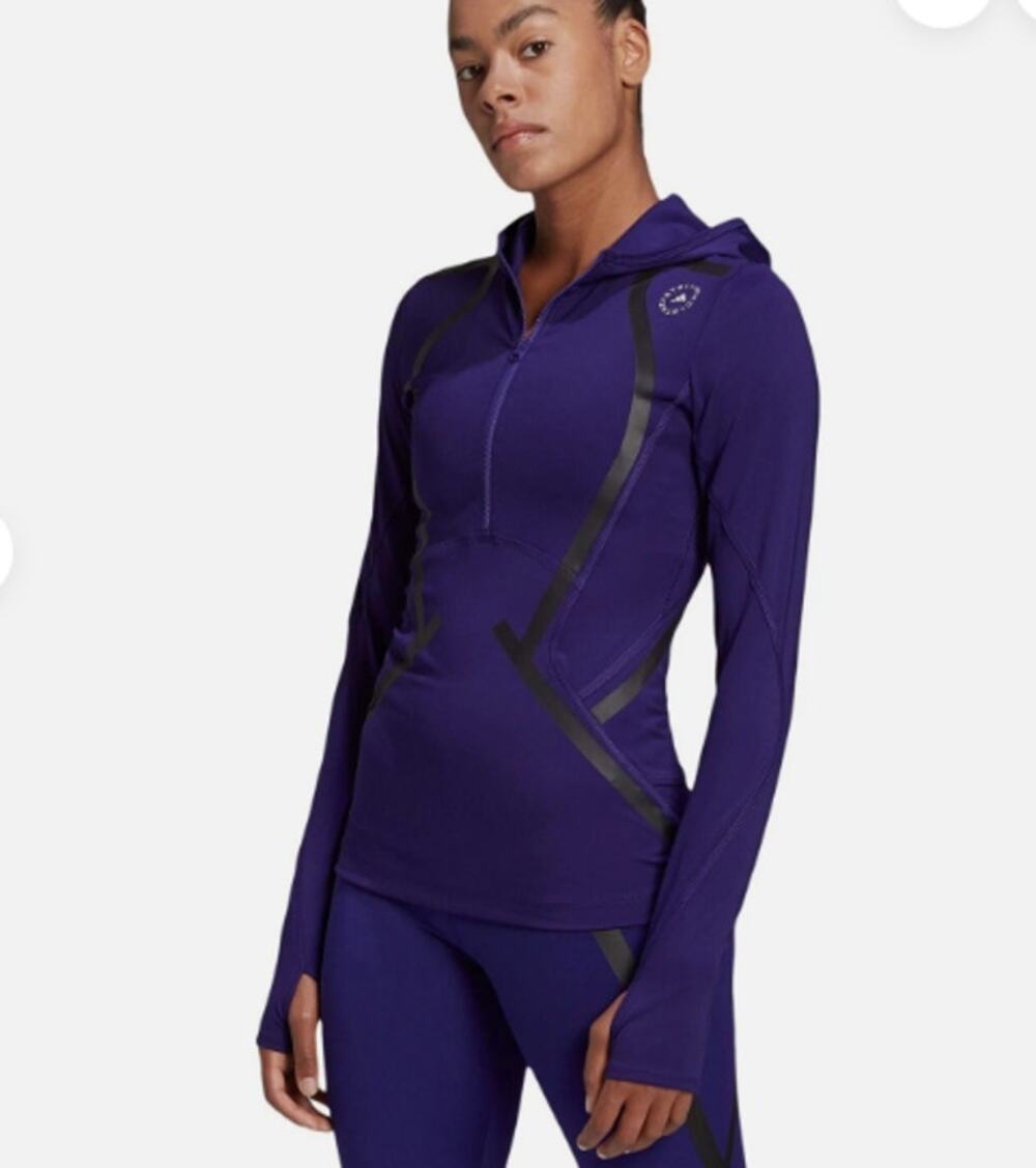 ADIDAS Stella McCartney Truepace Hooded Midlayer Top Small Active Purple